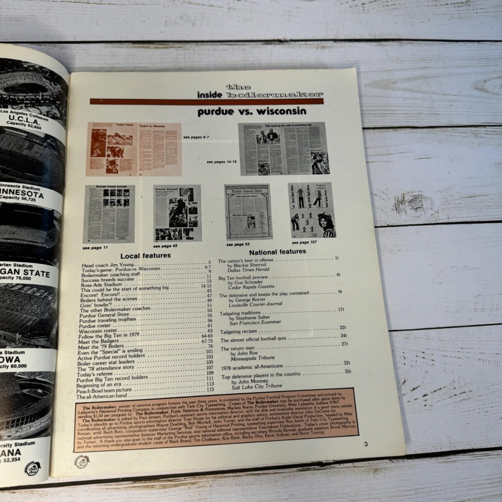 Vintage 1979 Purdue Football Programs  Wisconsin & Roses Are Black Covers - Picture 6 of 10